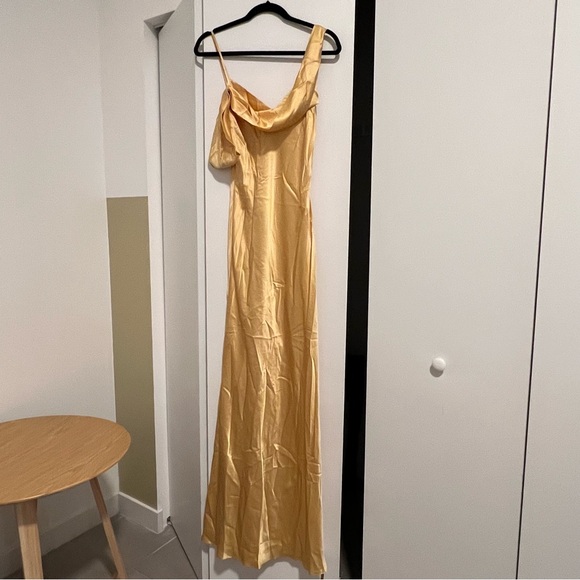 Anthropologie + Reformation Reformation Ronda Asymmetrical Neck Silk Maxi Dress - Picture 5 of 8